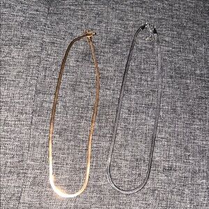 Rose Gold and Silver Herringbone Chain Bundle